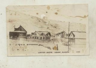 C.  1910 Winter Scene,  Kodiak,  Alaska Real Photo Postcard -