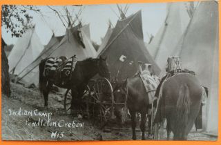 Native American,  Indian Camp,  Pendleton,  Oregon,  Photo Post Card 