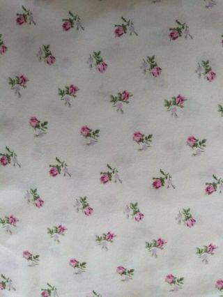 Gorgeous Laura Ashley Pink Rosebuds Roses Twin Fitted Sheet Shabby Chic Country
