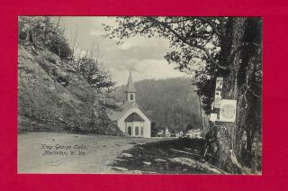 Marlinton,  Wv Postcard View Of King George Oaks,  Old Virginia Tobacco Sign 1909