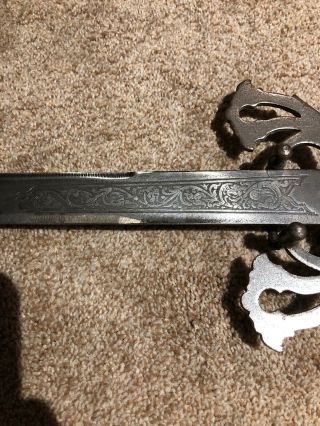 Rare Antique Medieval German Rapier Sword Rothenburg Inscription Swept Hilt 8