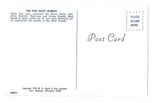 Postcard Foster Mothers Human Race Hoard ' s Dairyman 5 Dairy Queens c.  1970 2