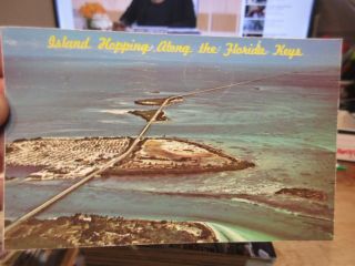 Vintage Old Postcard Florida Seven Mile Bridge Key West Coral Islands Hopping
