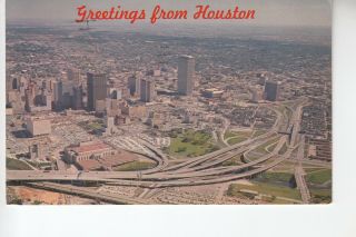 Aerial View Greetings From Houston Texas Tx