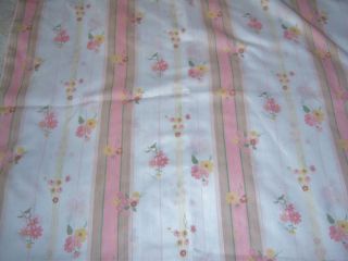 Vintage Pequot Twilite Twin Flat & Fitted Sheets " Garden Stripe " Springs