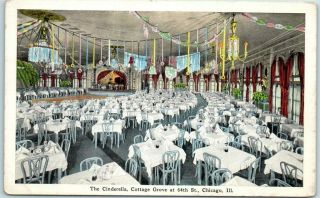 Chicago,  Illinois Postcard The Cinderella CafÉ Interior Cottage Grove At 64th