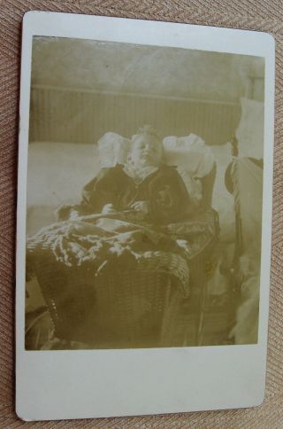 Antique Post Mortem ? Cabinet Photo Of Darling Dead ? Or Dying Child Laid Out