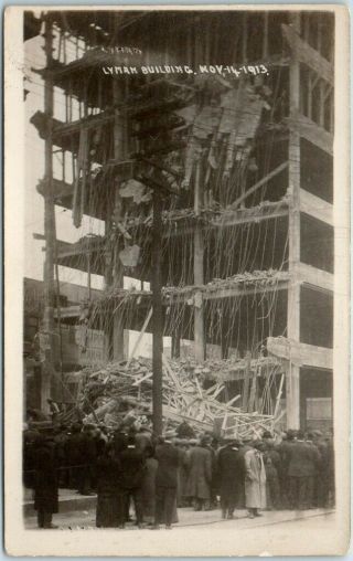 Chicago,  Illinois Rppc Photo Postcard " Lyman Building Nov 14,  1913 "
