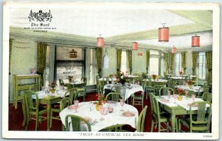 Chicago,  Illinois Postcard The Surf Tea Room / Restaurant W/ 1932 Il Cancel