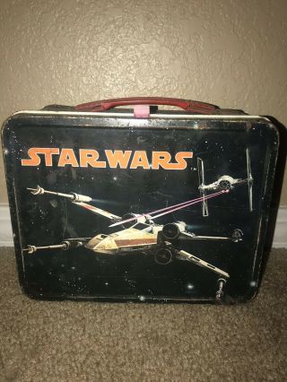 Vintage 1977 Tin Star Wars Lunch Box With Thermos Collectible