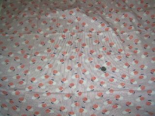 Full Vintage Feedsack: Orange and White Stripe Circle Flowers on Narrow Stripes 3
