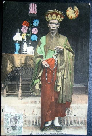 Indochine Saigon Bonze Annamite 1910 Religious Teacher