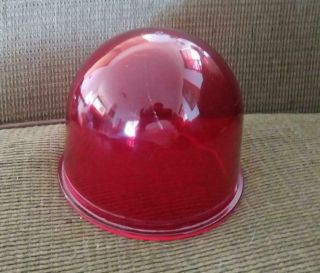 Vintage Federal Signal Junior 15 Beacon Ray Red Glass Dome