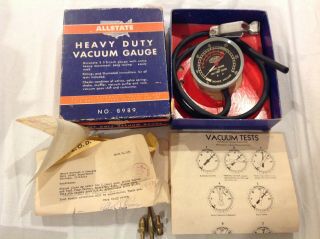 Vintage Allstate Heavy Duty Vacuum Gauge - 8989 - 1953