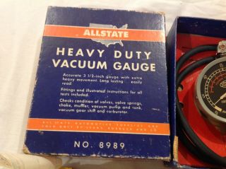 VINTAGE Allstate Heavy Duty Vacuum Gauge - 8989 - 1953 3