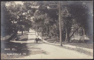 Somesville,  Me Mount Desert Island Rppc 1915 Main Street View,  Horse Carts
