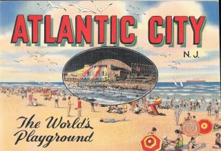Atlantic City.  The Worlds Playground Brochure 1937 By Curt Teich & Co.  Chicago
