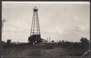 Merkel,  Texas Rppc 1926 - Crowd At Oil Well Boom Scene Real Photo Postcard
