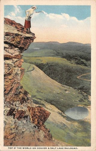 C20 - 2627,  Top Of World On Denver & Salt Lake Railroad.  Antique Postcard.