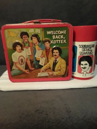 Vintage 1977 Welcome Back Kotter Lunch Box W/ Thermos (travolta)