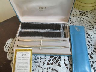 Vintage Cross Sterling Silver Pen And Pencil Set
