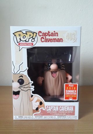 Funko Pop Sdcc 2018 Exclusive Captain Caveman 403 1 Pop Protector Gift Toy