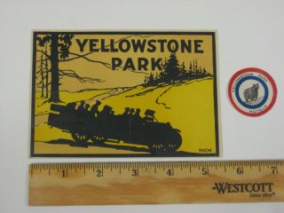 Vintage Stickers 1920s Yellowstone National Park & 1930s Yellowstone Park Hotels