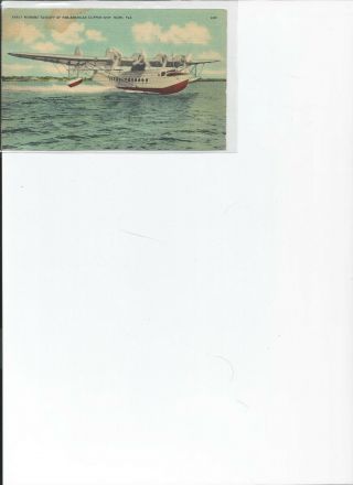 Pan American Airways Flying Boat Postcard,  1939