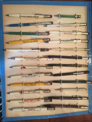 Vintage Advertising Mechanical Pencils 24 Coal,  Atlantic,  Esso,  Packing,  Steel,  Dairy