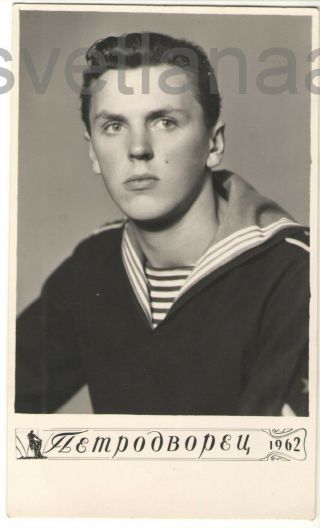 Romantic Sailor Handsome Young Man Guy Boy Mole Military Uniform Vintage Photo