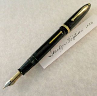 Vintage Sheaffer Lifetime 1000 Fountain Pen,  C 1937 - 1945,  Black/gold Trim