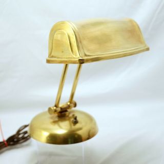 Vintage Or Antique Brass Desk Lamp,  Student,  Bankers,  Piano,  C.  1930s,  Adjustable