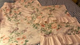 Vintage Springmaid Percale Queen Fitted Sheet 2 Matching Pillowcases