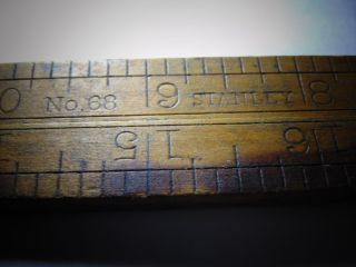 Vintage Stanley Rule & Level Co.  No.  68 Boxwood 2 Ft.  Folding Ruler 5