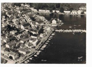 Norway Norge Risor Harbour Postcard Posted 1959