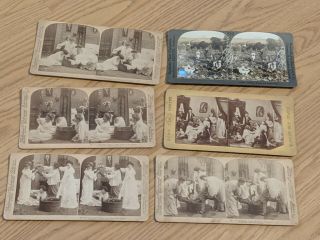 6 Antique Halloween Stereoview Cards American