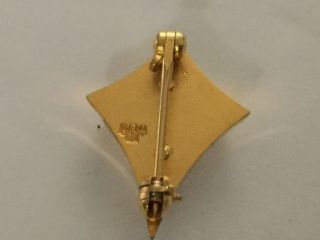 Vintage Kappa Alpha Theta 10k Yellow Gold w/Diamonds Sorority Pin 2