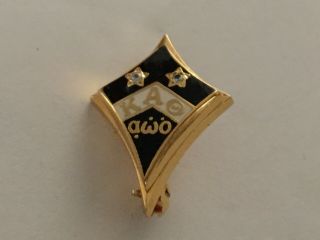 Vintage Kappa Alpha Theta 10k Yellow Gold w/Diamonds Sorority Pin 3