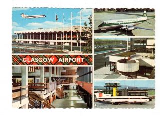 Airport Glasgow Unposted Postcard,  Air Lingus,  Bea Trident,  Dundee & London