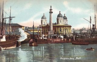 Hull - Princes Dock With Ships By B.  R.