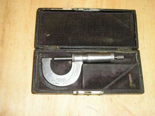 Antique L.  S.  Starrett No.  113 Micrometer Caliper Orig Fitted Box