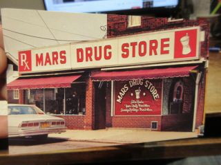 Vintage Old Postcard Pennsylvania Mars Drug Store Pharmacy Rexall Mcgary Woodrow