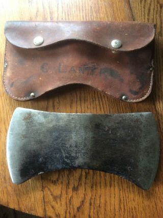 Vintage True Temper Flint Edge Kelly Double Bit Axe Head /leather Pouch