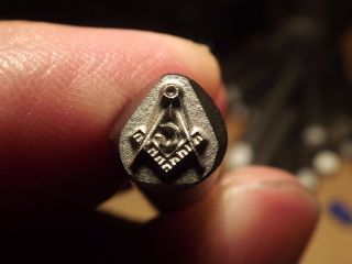 Masonic Penny Punch Steel Stamping Tool Freemason 6mm X 4,  5 Mm