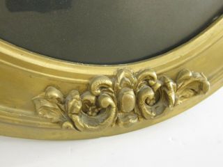 Antique Edwardian Ornate Oval Gilt Frame w/ Pastel Enhanced Portrait Photo 21x25 3