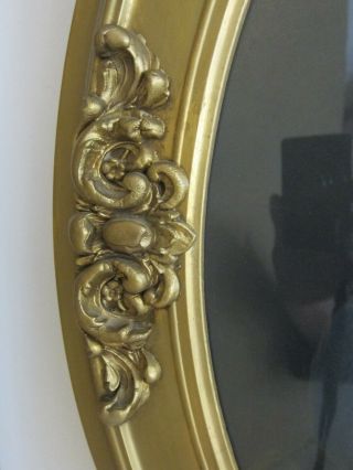 Antique Edwardian Ornate Oval Gilt Frame w/ Pastel Enhanced Portrait Photo 21x25 4