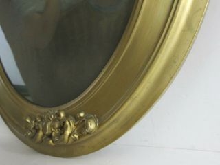 Antique Edwardian Ornate Oval Gilt Frame w/ Pastel Enhanced Portrait Photo 21x25 8