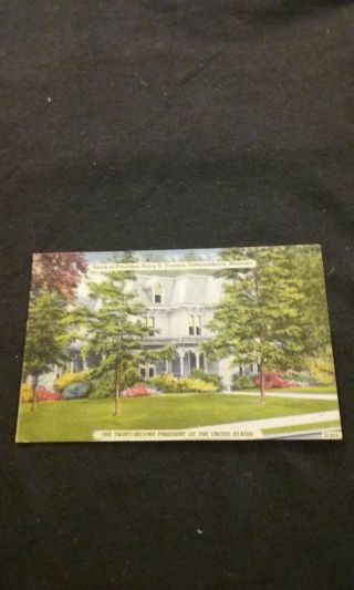 Home Of President Harry S Truman Independence Missouri Vintage Postcard 1947 Pm