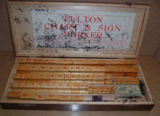 Vtg.  Fulton Chart & Sign Marker Kit