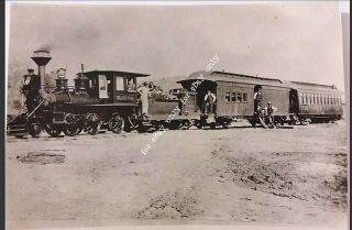 Rare Vintage Old 1889 Photo Of Ellington Missouri Southern Railroad Steam Train